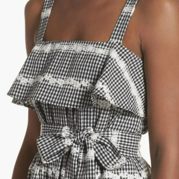 Adelyn Rae‎ Belle Ruffle Lace Gingham Midi Dress Size S - Picture 4 of 15